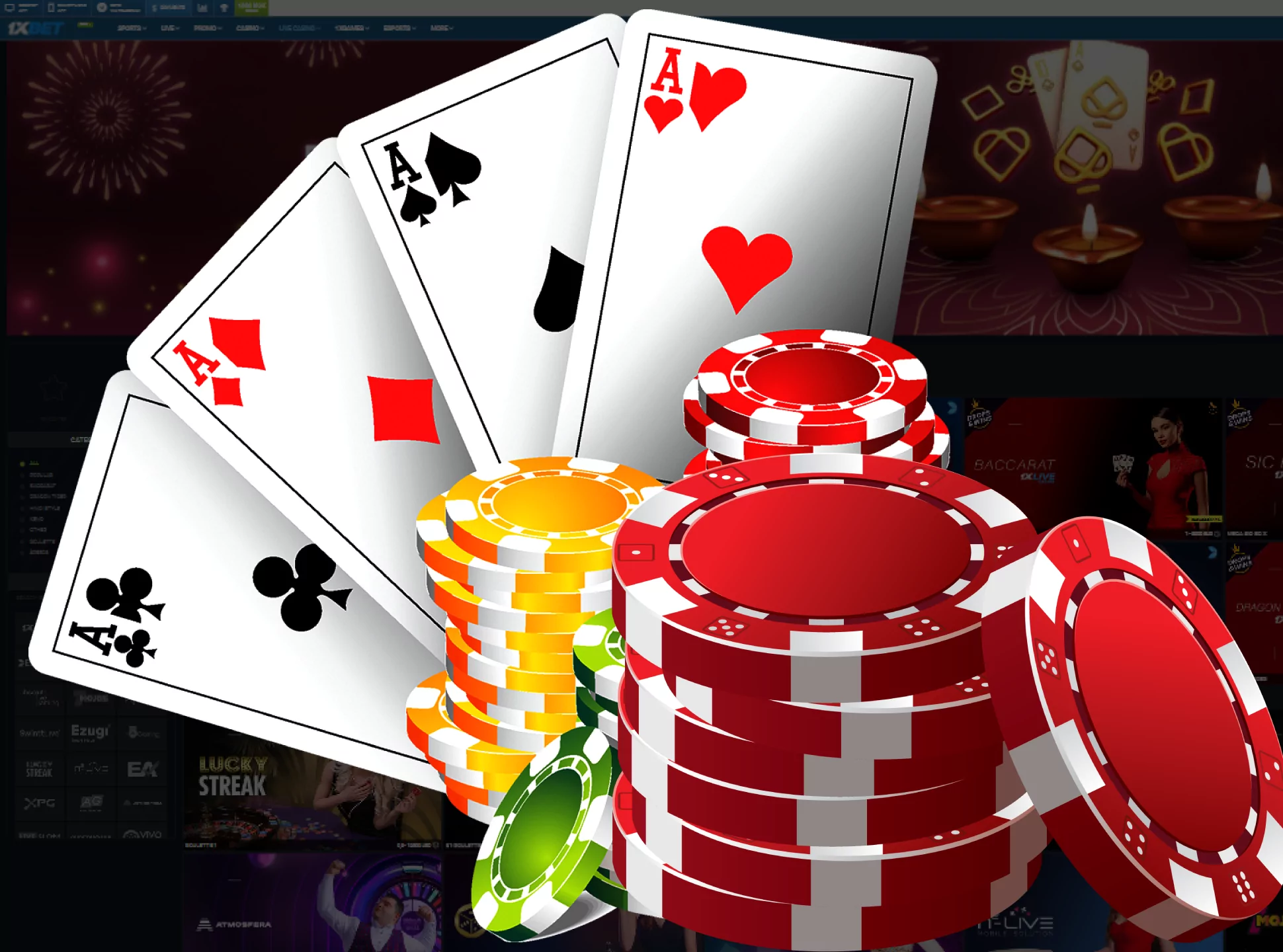 Play poker against the real opponents in an online casino.