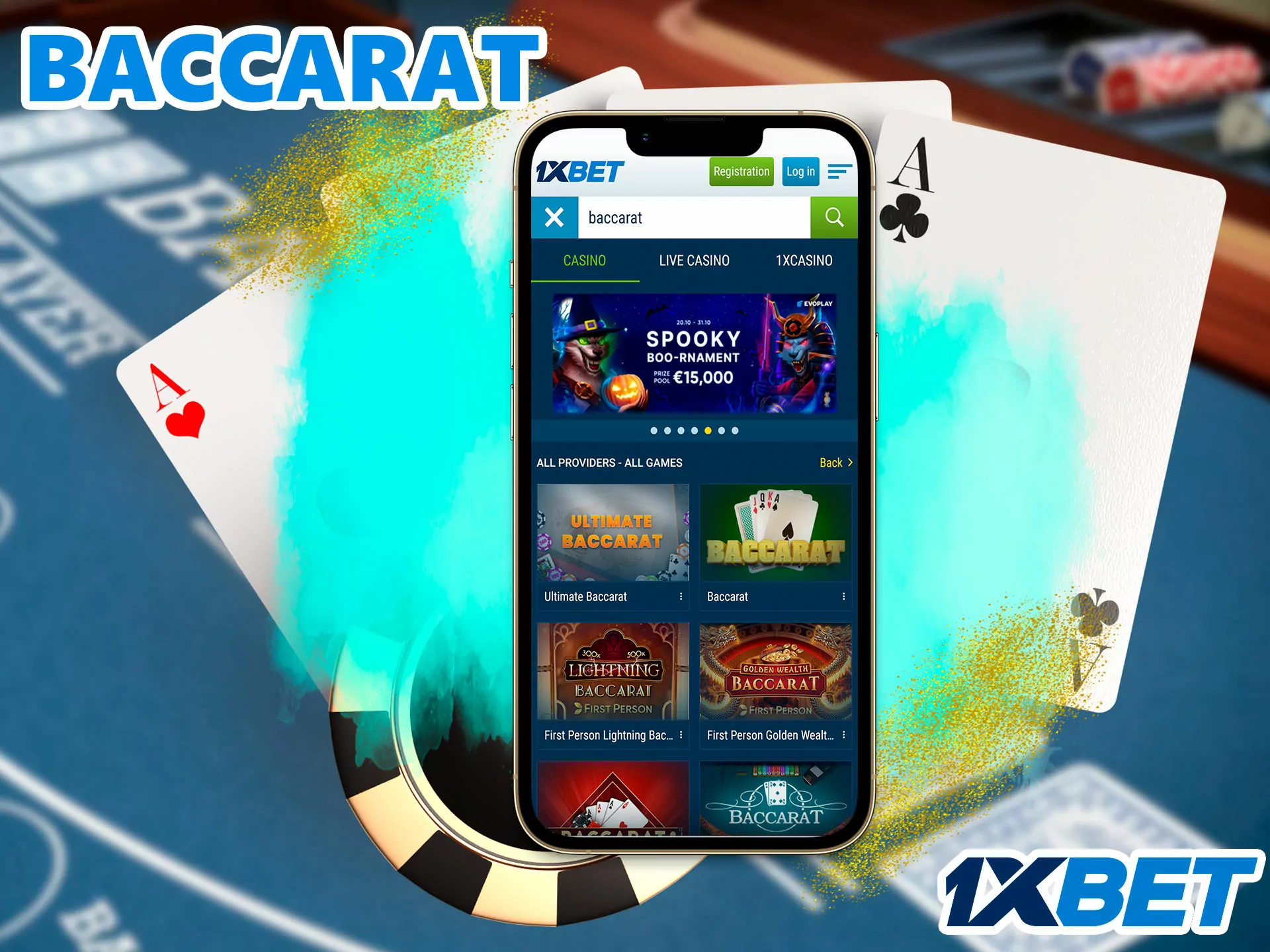 Collect a combination of cards as close as possible to 9 in 1xbet.