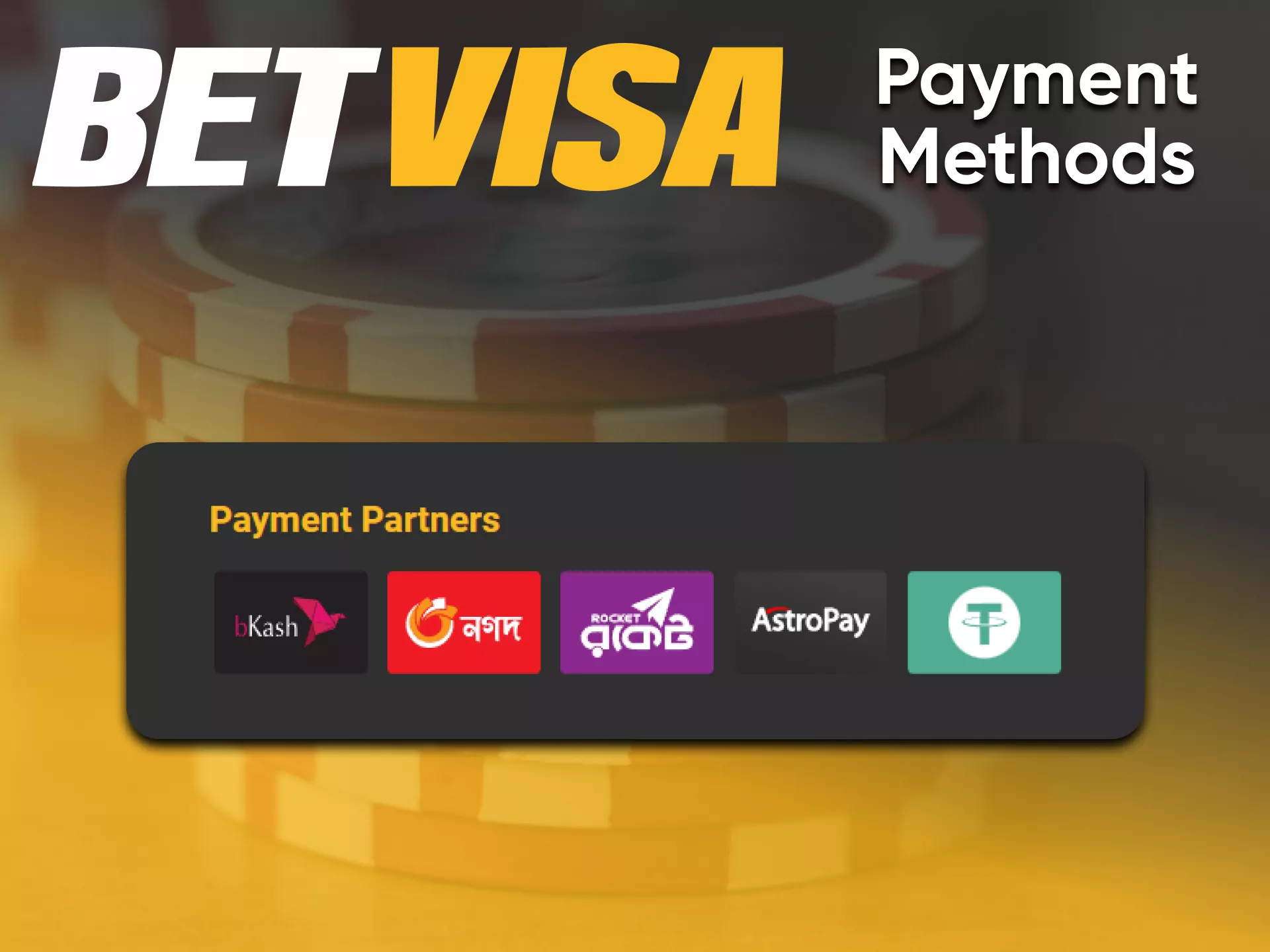 Payment deposit for the game casino BetVisa.