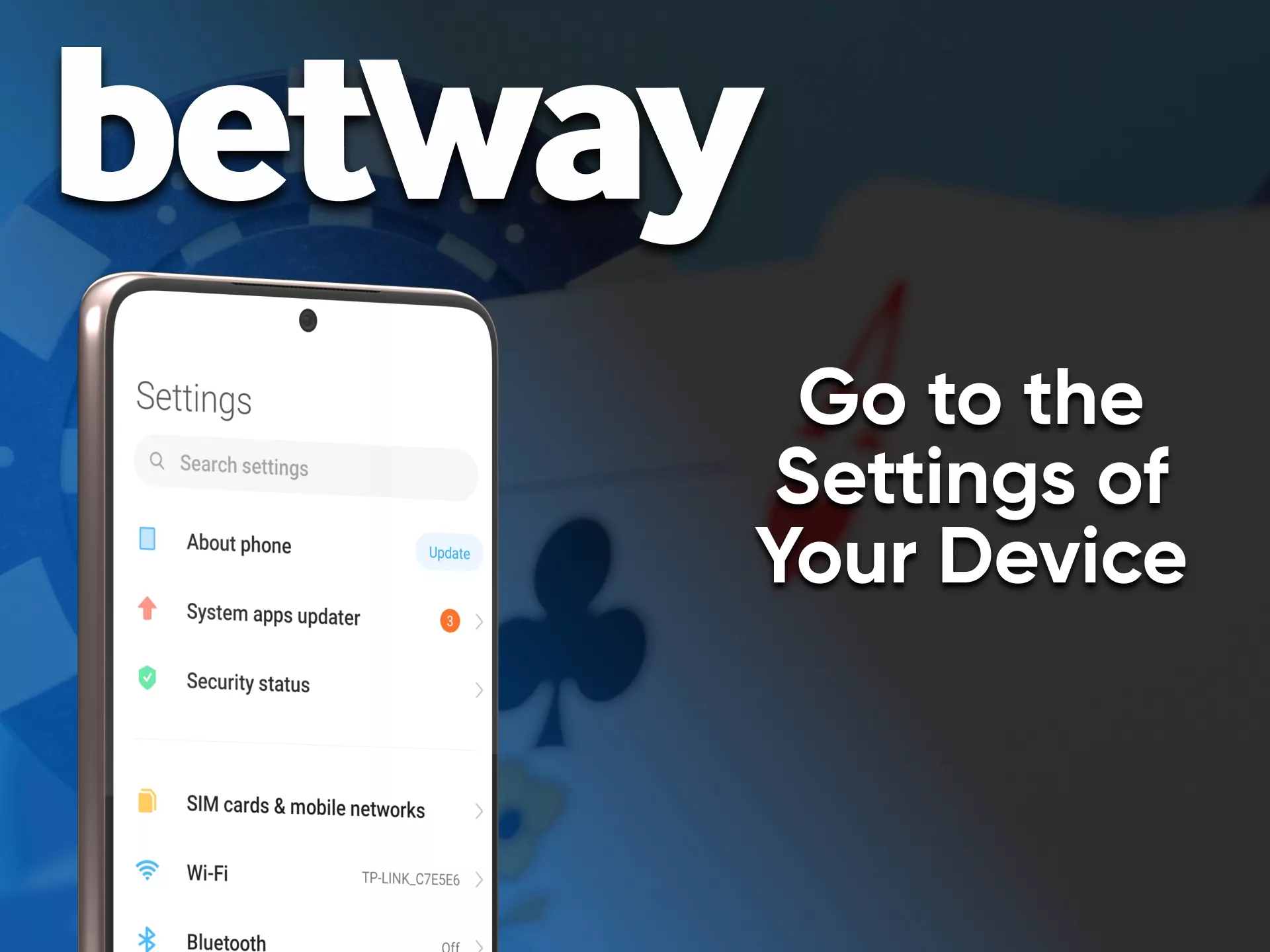 Permit an install the app Betway on your device.