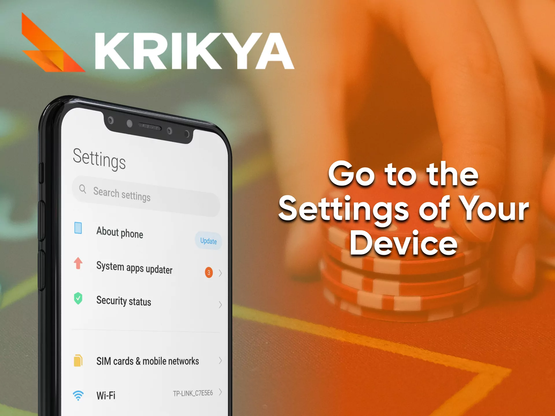 To install the Krikya app, use your phone's settings