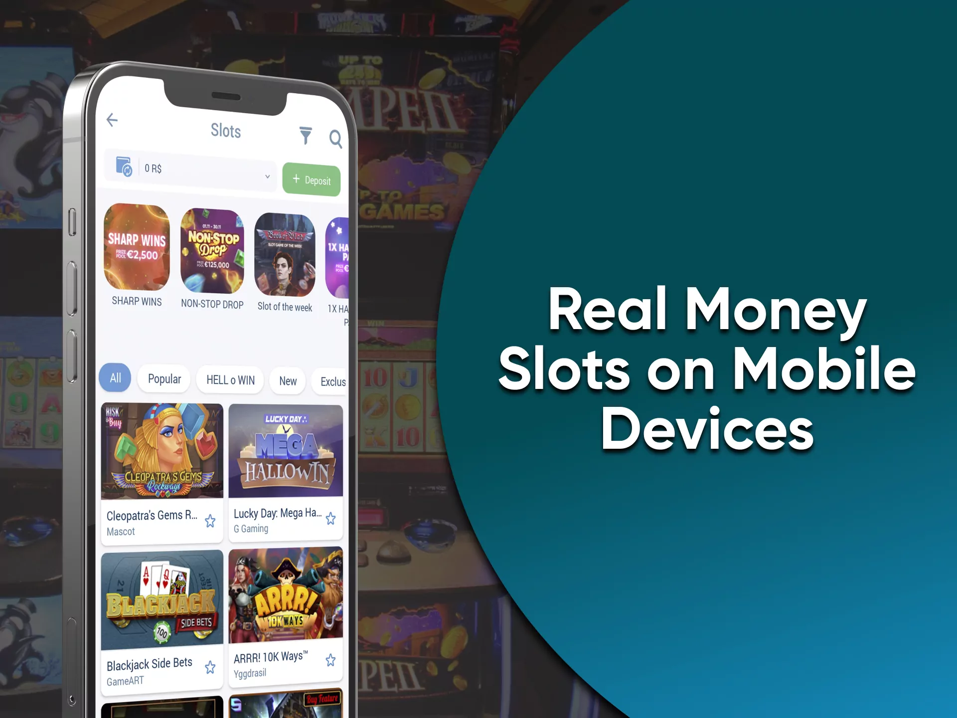 Play on various devices in slots online.