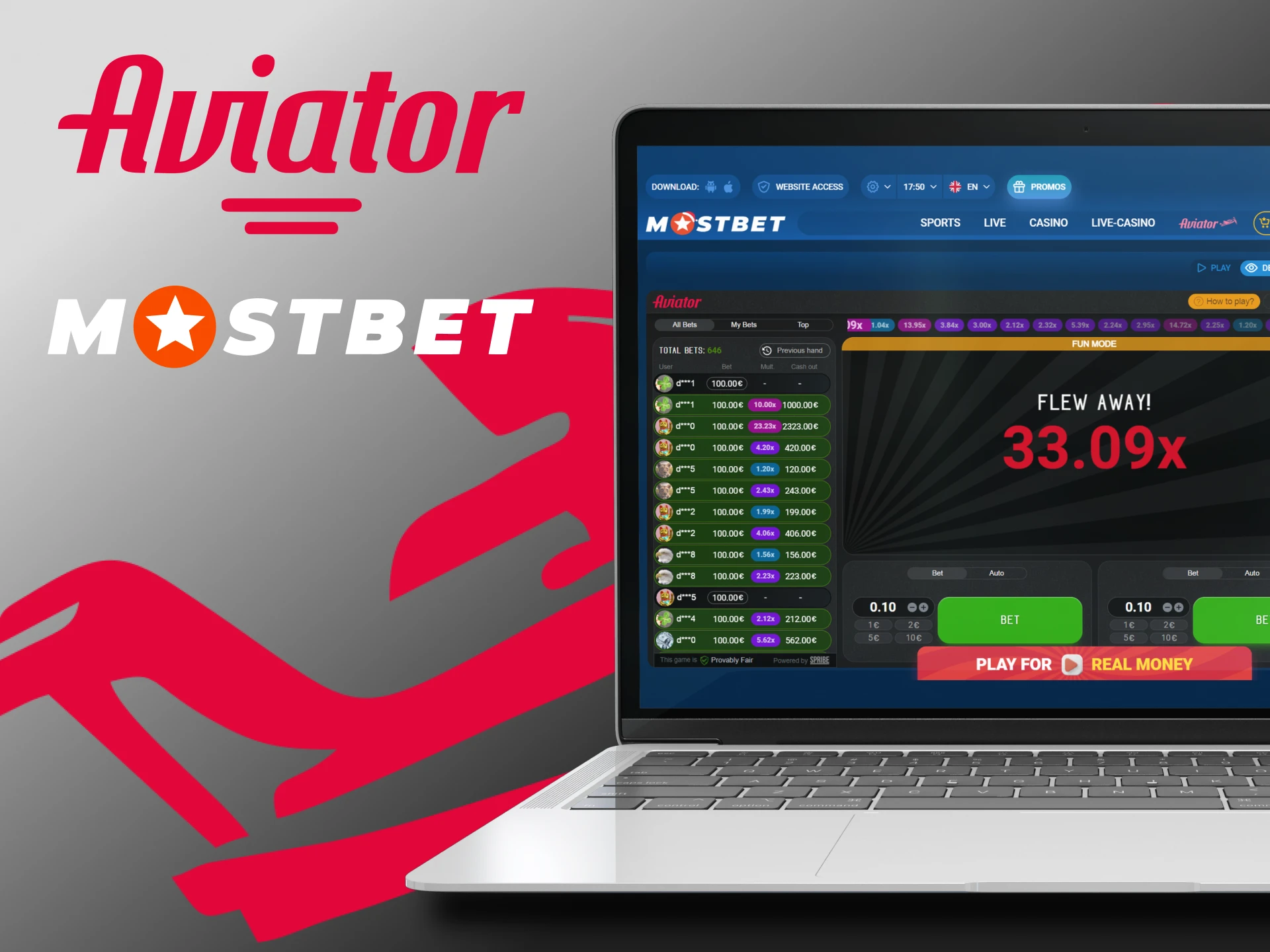 You can play the Aviator game on the Mostbet website.
