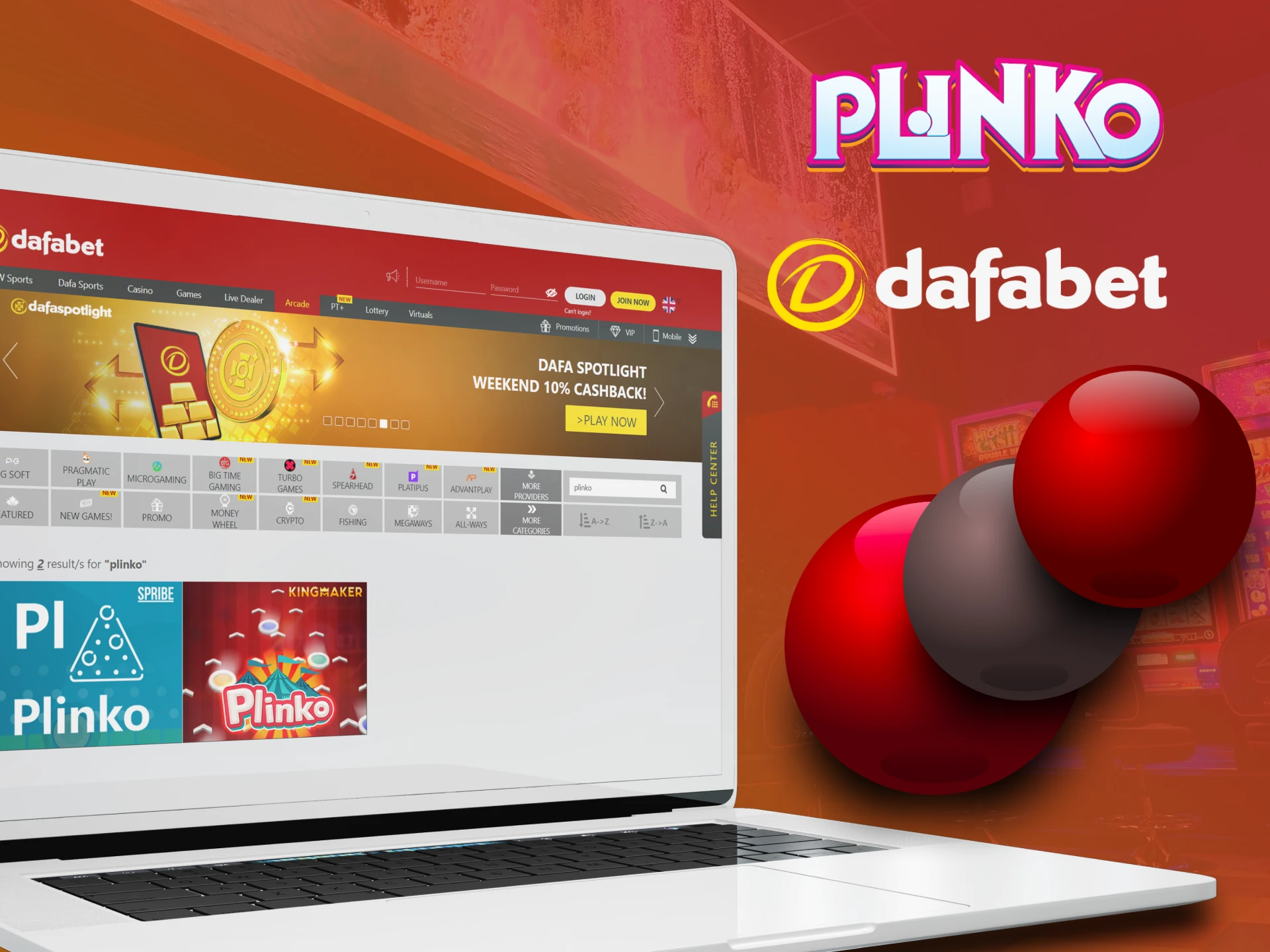Play Plinko on the Dafabet website.