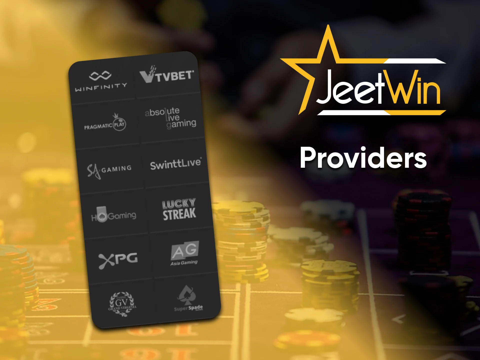 There are many casino game providers on the Jeetwin platform.