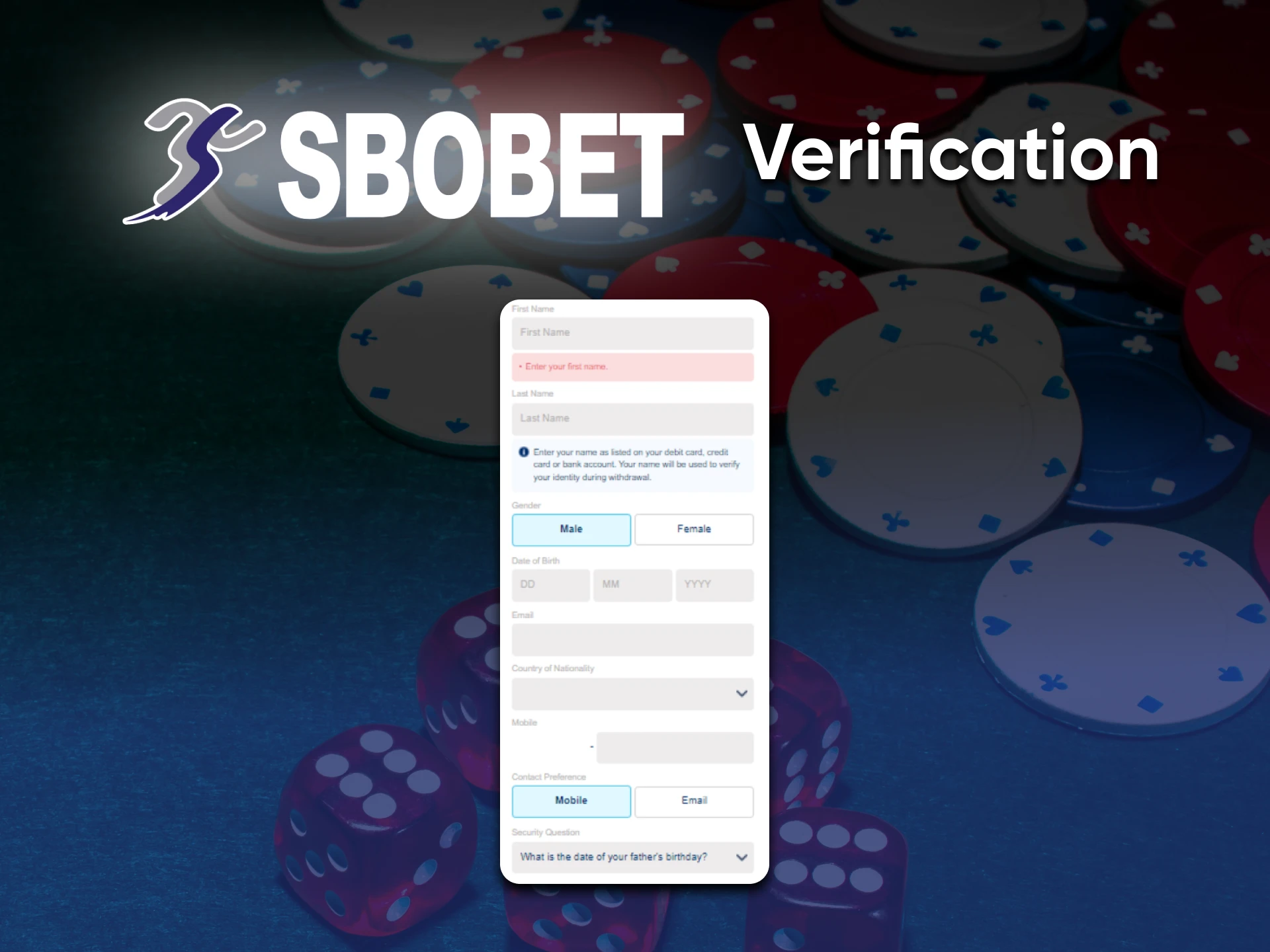 Fill in the data for a full-fledged game in the casino from Sbobet.