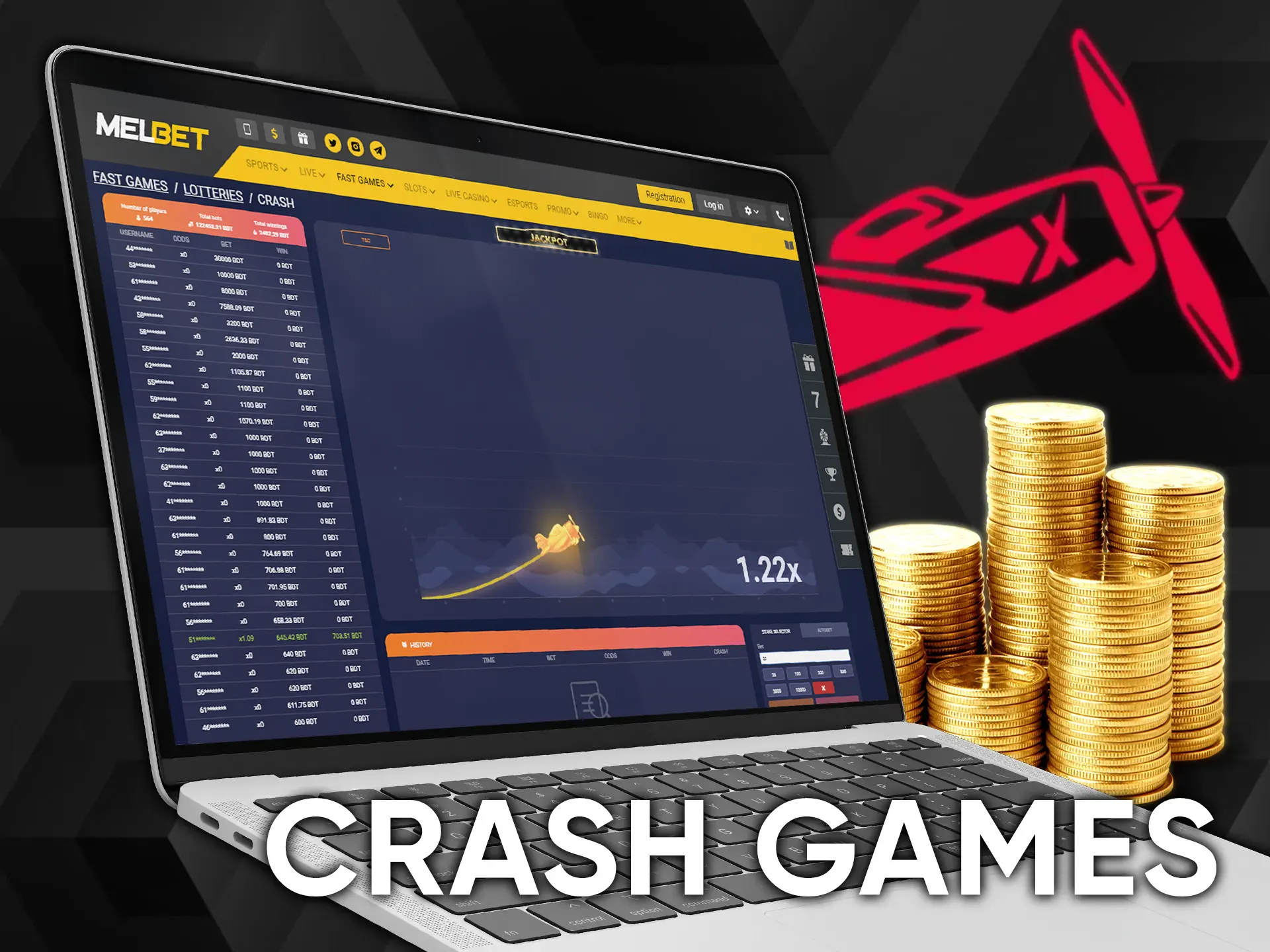 Win a lot of money by playing crash games.