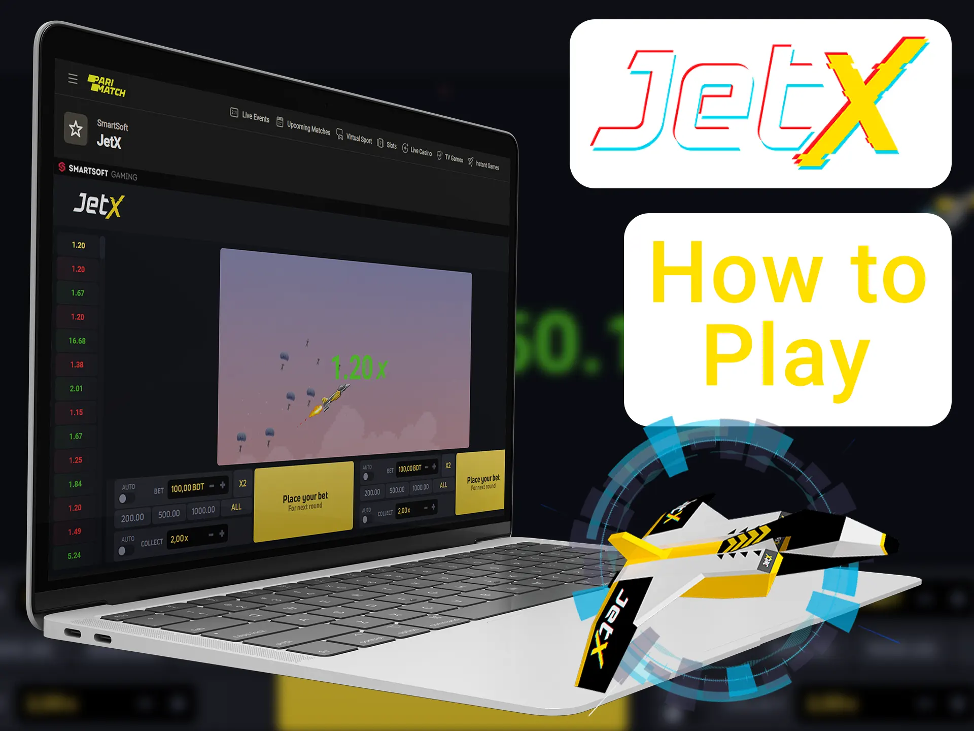 It's easy to play JetX game.