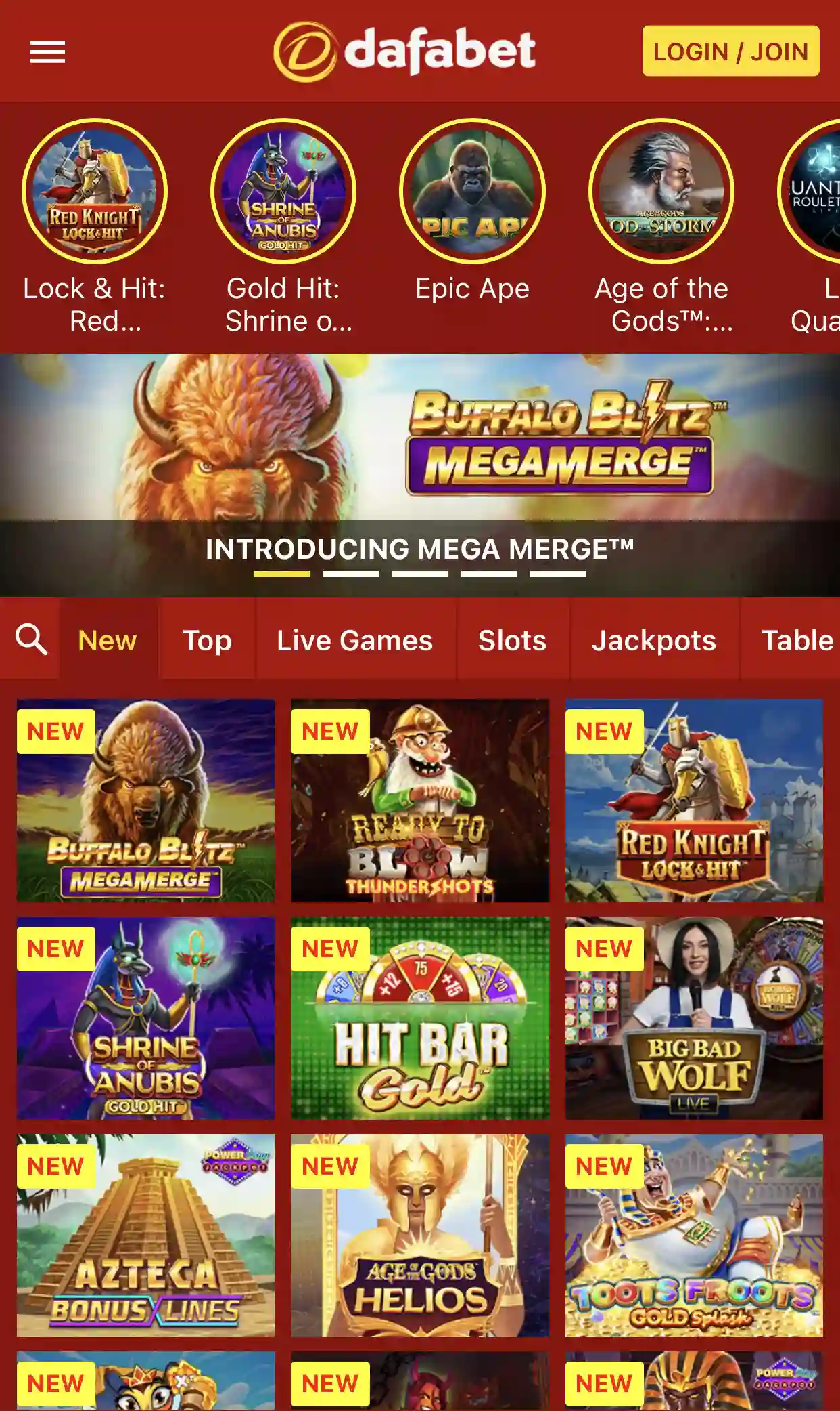 Visit the casino section of the Dafabet website and play the newest games online.