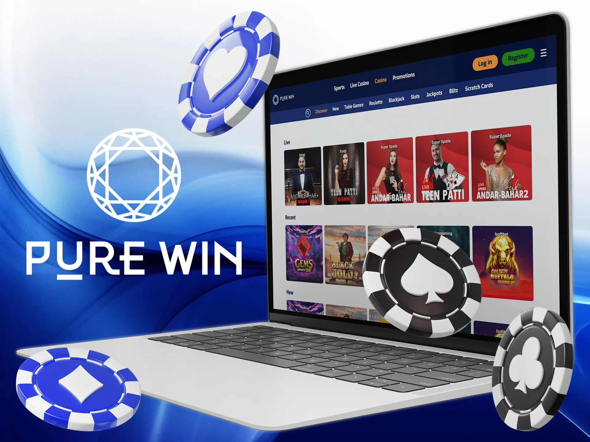 Have joy by playing casino games at the Pure Win.