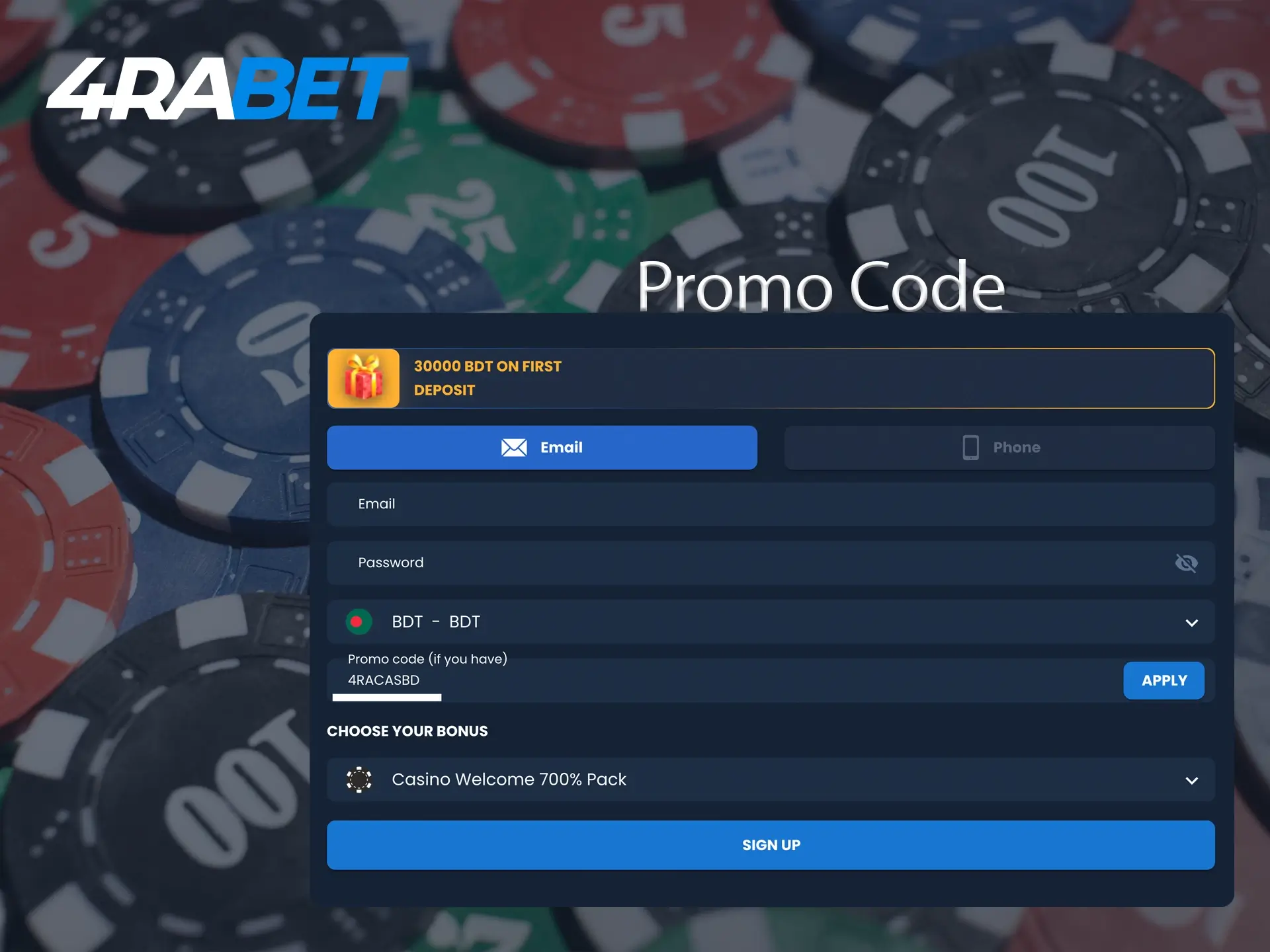 This promo code will help you gain confidence in your games and have a meaningful experience at 4rabet Casino.