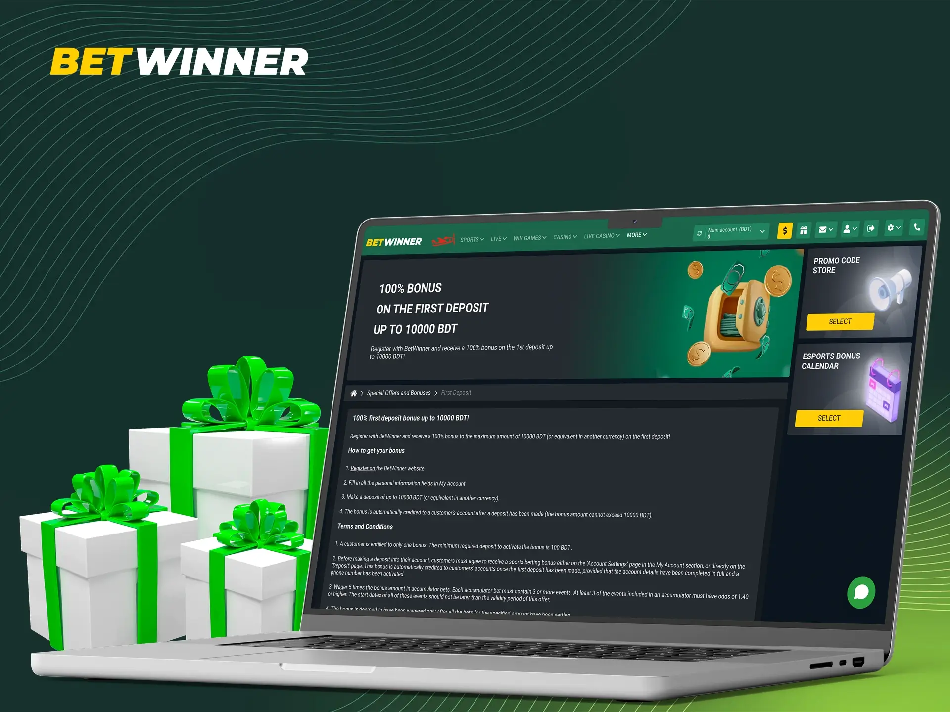 To increase your level of play Betwinner has a good offer as a beginners bonus.
