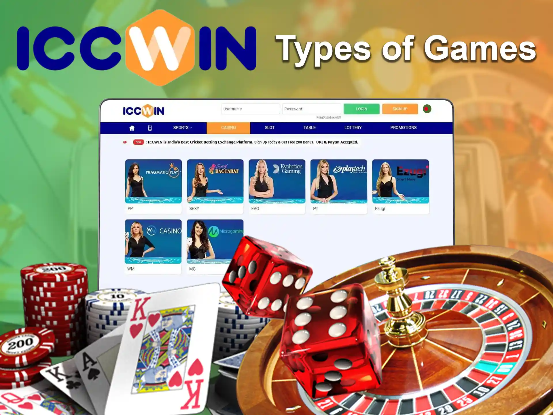 On the ICCWin website you will find and enjoy the most popular casino games.