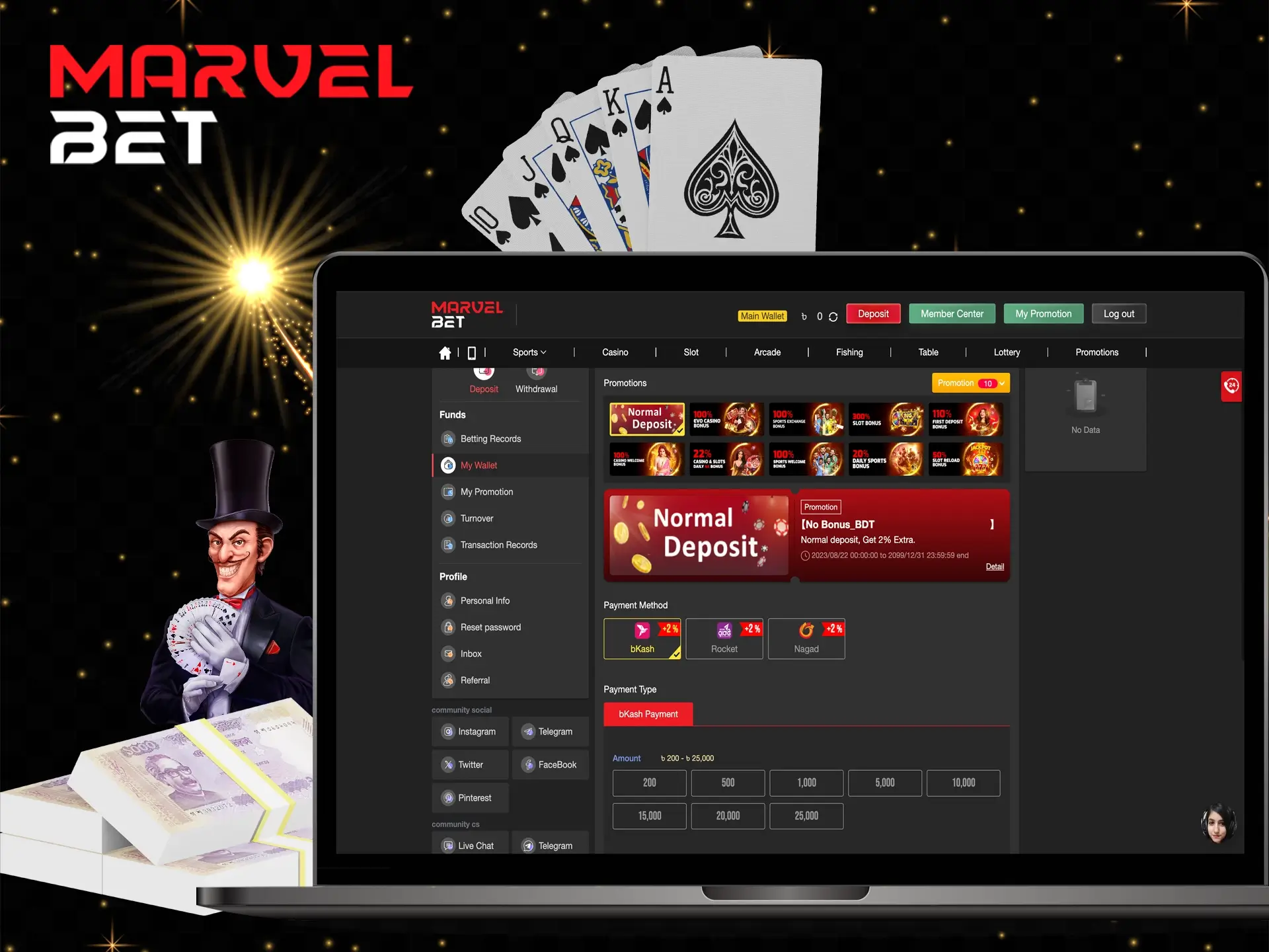 Marvelbet represents quality service and a responsible approach to their business, which is why they are loved by a large number of casino users.