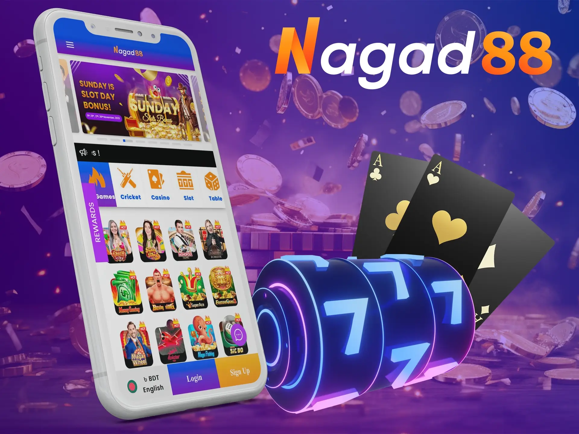 Note the variety of games at Nagad88 casino.