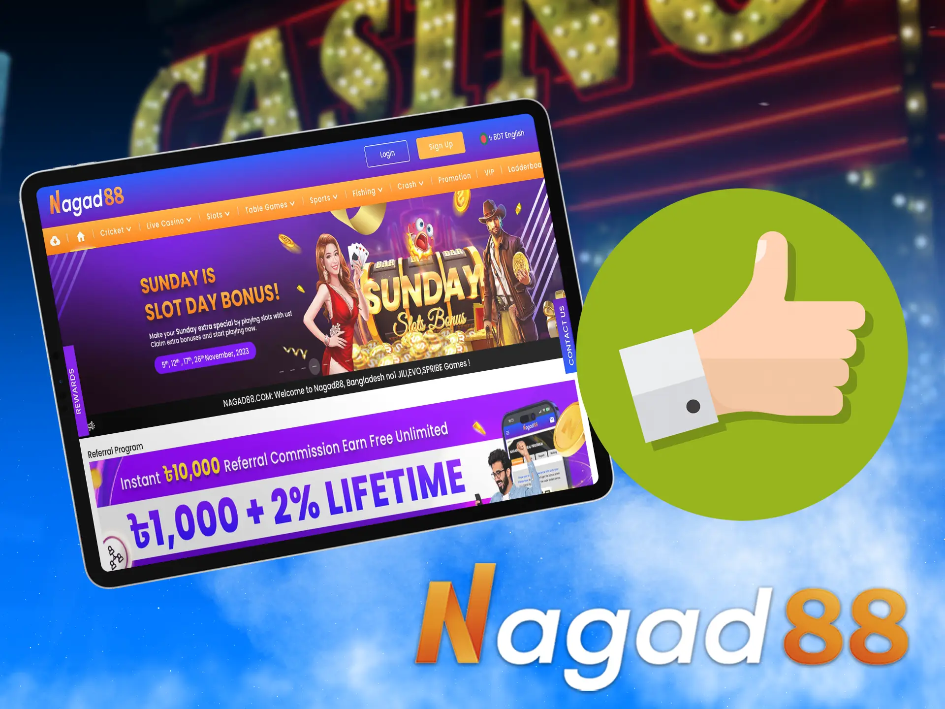 Earn more with Nagad88, become an partner of the company, invite new users.