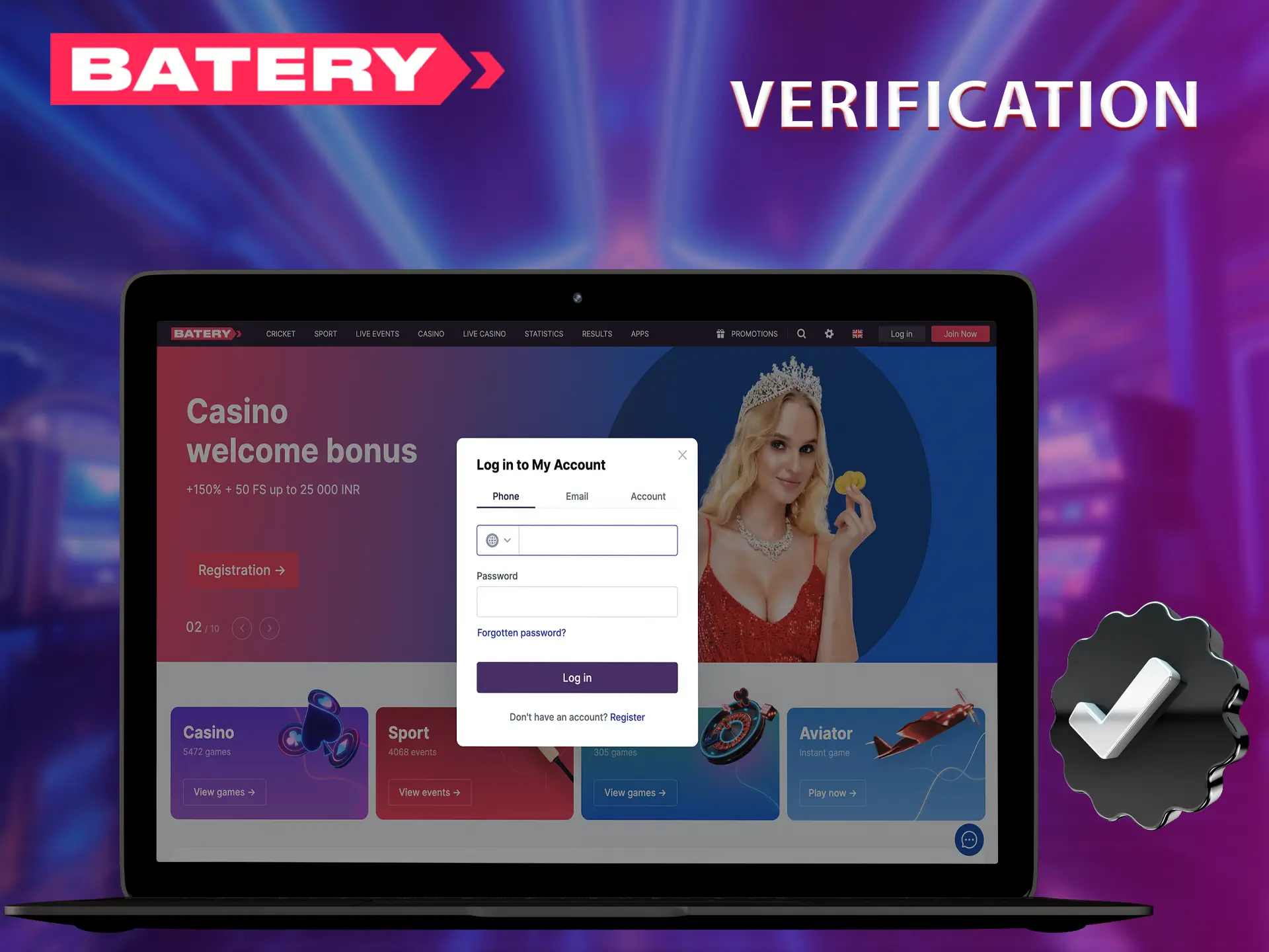 Have your documents ready to verify your account at Batery Casino.